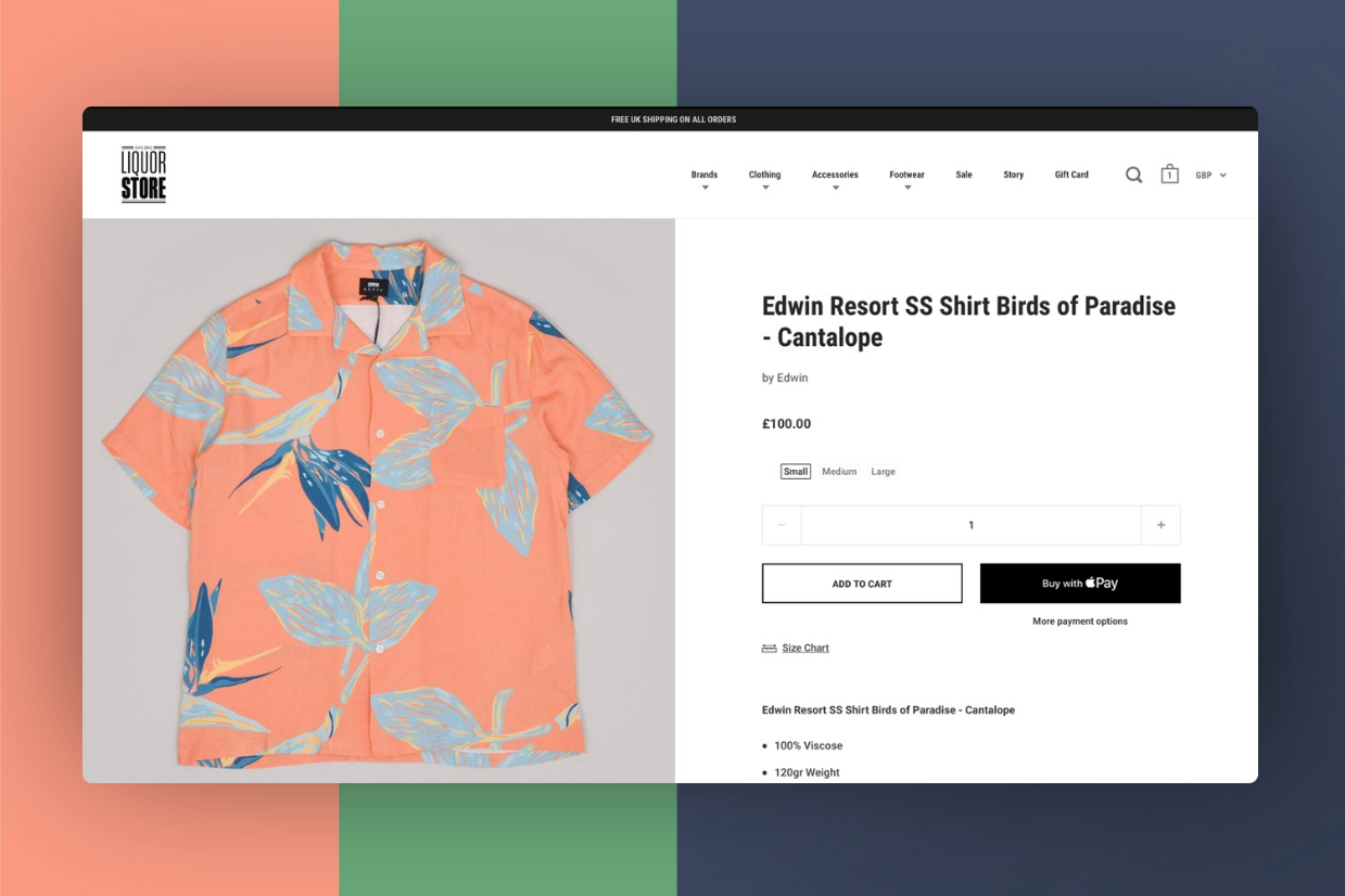 Liquor Store Clothing product listing