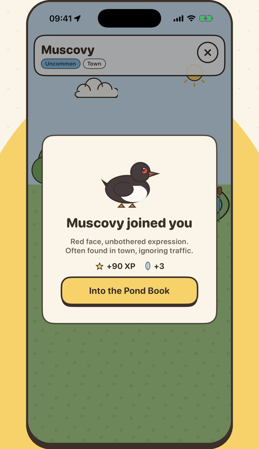 A duck joins the Pond Book