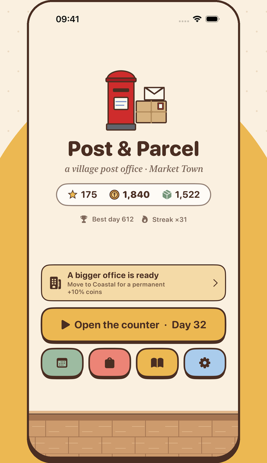 Post & Parcel title screen