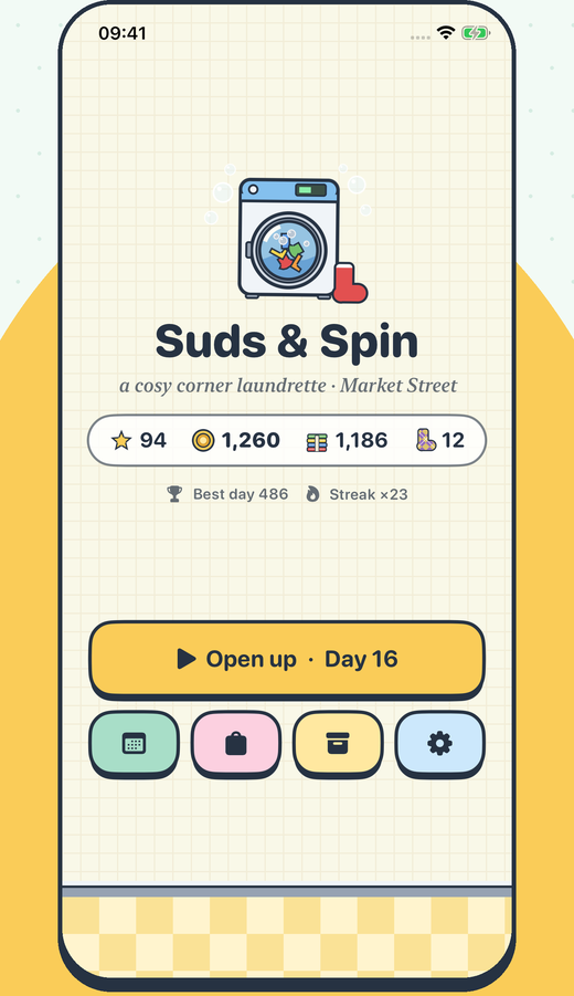 Suds & Spin on an iPhone