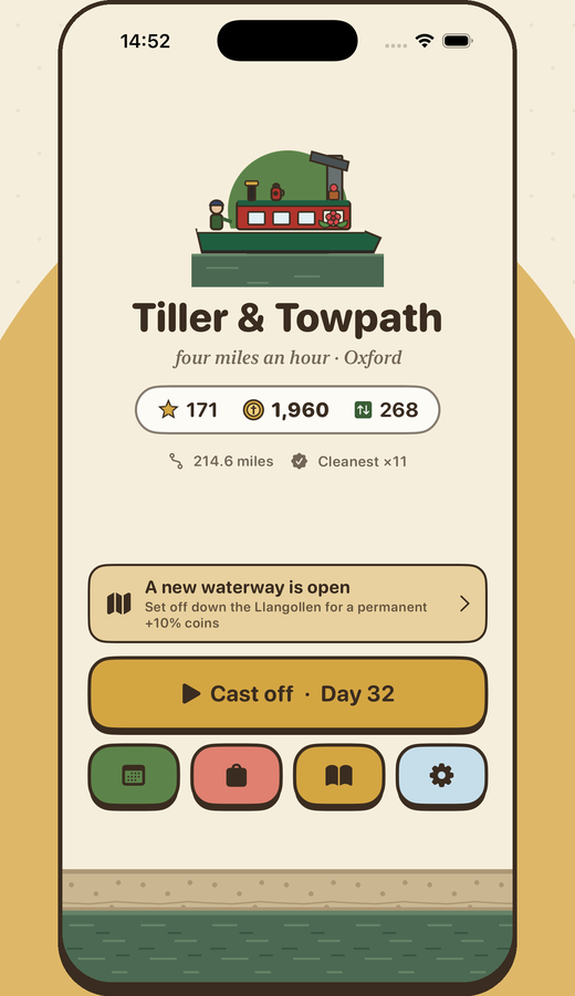 Tiller & Towpath title screen